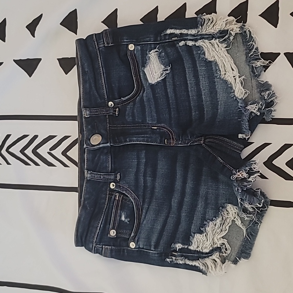 American Eagle | Midi - Next Level Stretch | Destroyed Denim Shorts | Size 4
